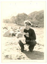 8j085 BING CROSBY 8x11 key book still '34 in sailor cap holding neighbor's baby on Catalina!