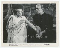 8j116 BRIDE OF FRANKENSTEIN 8x10 still R53 c/u of monster Boris Karloff wooing Elsa Lanchester!