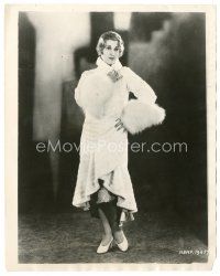 8j149 CARLOTTA KING 8x10 news photo '30 in pure white Russian ermine, just signed by MGM!