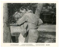 8j188 CONGO CROSSING 8x10 still '56 romantic close up of George Nader kissing sexy Virginia Mayo!