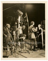 8j207 CRUSADES candid 8x10 still '35 Cecil B DeMille directs Henry Wilcoxon & daughter Katherine!
