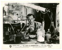 8j211 CURSE OF FRANKENSTEIN 8x10 still '57 cool image of Peter Cushing in title role in lab!