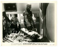 8j212 CURSE OF THE MUMMY'S TOMB 8x10 still '64 close up of the monster & girl on stairs!