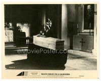 8j229 DEATH SMILES ON A MURDERER TV 8x10 still '73 cool image of Klaus Kinski & coffin!