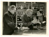 8j242 DEVIL DOLL 8x10 still '36 Lionel Barrymore stands by man & woman with tiny animals!