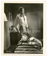 8j317 FEMALE ANIMAL 8x10 still '58 George Nader stands over Hedy Lamarr laying on bed!