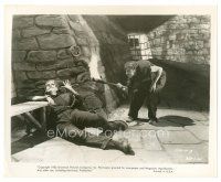 8j341 FRANKENSTEIN 8x10 still R55 Dwight Frye points torch at chained Boris Karloff as the monster!