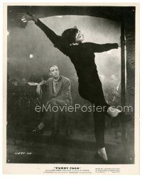 8j359 FUNNY FACE 8x10 still '57 Fred Astaire watches Audrey Hepburn dancing on pole!