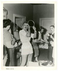 8j381 GINGER ROGERS 8x10 still '50s adjusting her makeup on set in room full of women!