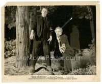 8j441 HOUSE OF DRACULA 8x10 still '45 Onslow Stevens kneels by Glenn Strange as Frankenstein!