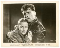 8j546 KISS THE BLOOD OFF MY HANDS 8x10 still '48 c/u of Burt Lancaster shielding Joan Fontaine!
