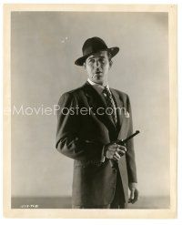 8j560 LARCENY 8x10 still '48 great full-length film noir portrait of John Payne holding gun!