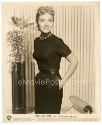 8j596 LORI NELSON 8x10 still '50s smiling portrait in tight-fitting outfit with hands in pockets!
