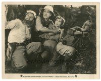 8j598 LOST WORLD 8x10 still '25 great close image of Beery, Stone, Love & Hughes recoiling in fear!
