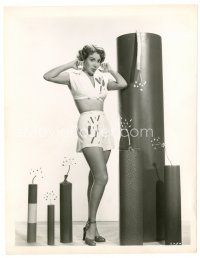 8j667 MONICA LEWIS 8x10.25 still '51 in sexy outfit by giant firecrackers for 4th of July promo!