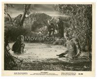 8j679 MUMMY 8x10 still '59 Peter Cushing between Christopher Lee as the monster & Yvonne Furneaux!