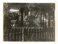 8j683 MUMMY'S TOMB 7.5x10 still R48 monster Lon Chaney Jr. w/ arm outstretched behind picket fence!