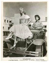 8j763 RAINMAKER 8x10 still '56 Earl Holliman stares at Cameron Prud'Homme sitting on car!
