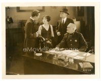 8j811 ROUGH HOUSE ROSIE 8x10 still '27 police chief & stern man look at pro gambler with Clara Bow