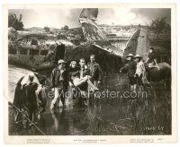 8j817 SAIGON 8x10 still '48 Alan Ladd holds Veronica Lake by crashed plane!