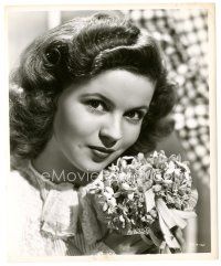 8j847 SHIRLEY TEMPLE 8x10 still '40s head & shoulders smiling portrait with bouquet of flowers!
