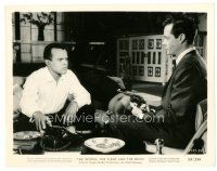 8j992 WORLD, THE FLESH & THE DEVIL 8x10 still '59 Mel Ferrer holds gun on puzzled Harry Belafonte!