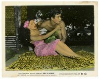 8j087 BIRD OF PARADISE color 8x10 still '51 barechested Louis Jourdan & tropical sexy Debra Paget!