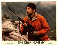 8j231 DEER HUNTER color 8x10 still '78 best close up of bearded Robert De Niro holding rifle!