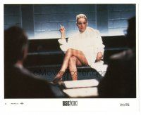 8j063 BASIC INSTINCT 8x10 mini LC #4 '92 most classic interrogation scene with sexy Sharon Stone!