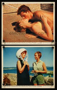 8k397 BONJOUR TRISTESSE 2 color 8x10 stills '58 Deborah Kerr, Jean Seberg & Geoffrey Horne!