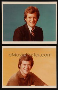 8k407 DAVID LETTERMAN 2 TV color 8x10 stills '70s super young as the host of his daytime talk show!