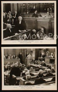 8k389 WITNESS FOR THE PROSECUTION 3 8x10 stills '58 Charles Laughton in courtroom, Tyrone Power