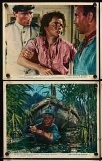 8k064 AFRICAN QUEEN 8 color English FOH LCs R60s John Huston's classic, images of Hepburn & Bogart!