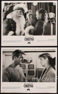 8k537 ALL I WANT FOR CHRISTMAS presskit '91 Leslie Nielsen as Santa Claus, Lauren Bacall!