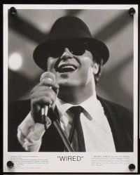 8k993 WIRED presskit '89 John Belushi Biography, cool images of Michael Chiklis as Blues Brother!