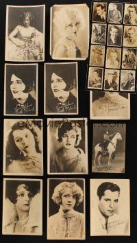 8m015 LOT OF 24 DELUXE 5X7 FAN PHOTOS WITH FACSIMILE SIGNATURES '20s the top male & female stars!