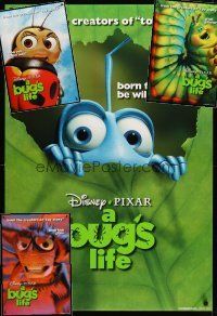 8m037 LOT OF 4 UNFOLDED BUG'S LIFE TEASER ONE-SHEETS '98 best character portrait images!