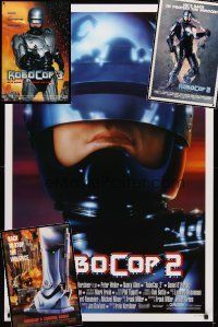 8m038 LOT OF 4 UNFOLDED ROBOCOP ONE-SHEETS '90 - '93 great images of cyborg Peter Weller!