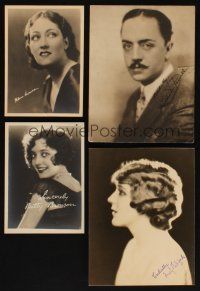 8m016 LOT OF 4 DELUXE PHOTOS WITH FACSIMILE AUTOGRAPHS '20s William Powell, Gloria Swanson & more!