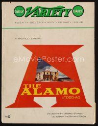 8m068 DAILY VARIETY exhibitor magazine October 25, 1960 Alamo in TODD-AO, 27th Anniversary!