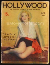 8m077 HOLLYWOOD magazine April 1931 sexiest portrait of Claudia Dell by Edwin Bower Hesser!