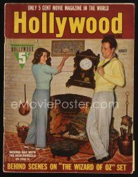 8m082 HOLLYWOOD magazine August 1939 Dick Powell & Joan Blondell, Wizard of Oz behind the scenes!