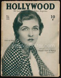 8m072 HOLLYWOOD magazine December 15, 1928 portrait of Laura La Plante by Russell Ball!
