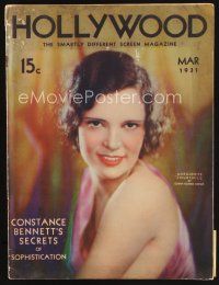 8m076 HOLLYWOOD magazine March 1931 portrait of sexy Marguerite Churchill by Edwin Bower Hesser!