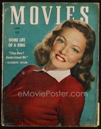8m137 MODERN MOVIES magazine June 1947 portrait of Gene Tierney starring in The Ghost & Mrs. Muir!