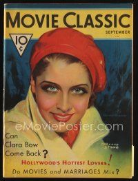 8m145 MOVIE CLASSIC magazine September 1931 artwork portrait of Norma Shearer by Marland Stone!