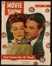 8m150 MOVIE SHOW magazine August 1948 Gary Cooper & sexy Ann Sheridan starring in RKO's Good Sam!