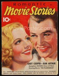 8m146 MOVIE STORY magazine November 1936 art of Gary Cooper & Jean Arthur from The Plainsman!