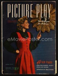 8m108 PICTURE PLAY magazine December 1940 c/u of Martha Scott in Howards of Virginia by Paul D'Ome!
