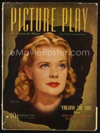 8m110 PICTURE PLAY magazine February 1941 portrait of Alice Faye in Road to Rio by Gene Kornman!